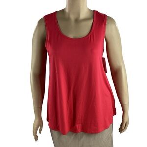 Marika Geranium Back-Cutout Twist Scoop Neck Tank 1X